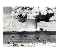 Artery8 Atomic Bomb Test Operation Crossroads Photograph Premium Wall Art Canvas Print 18X24 Inch