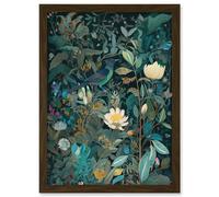 Artery8 Audubon Style Birds in Blooming Wildflower Field Artwork Framed Wall Art Print A4