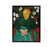 Artery8 Augustine Roulin Rocking a Cradle Van Gogh Black Framed Canvas Art in Green | Size: W24" x H32" Artery8 Green W24" x H32"