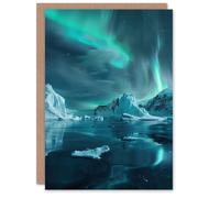 Artery8 Aurora Australis Antarctica Night Iceberg Seascape Greeting Birthday Card Him Her All Blank