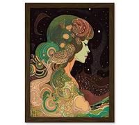 Artery8 Aurora Borealis Modern Concept Art Illustration Artwork Framed A3 Wall Art Print