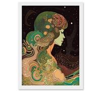 Artery8 Aurora Borealis Modern Concept Art Illustration Artwork Framed Wall Art Print A4