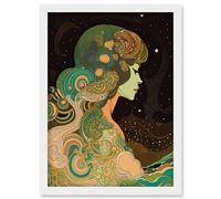 Artery8 Aurora Borealis Modern Concept Art Illustration Artwork Framed Wall Art Print A4