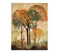 Artery8 Autumn Again By George Sinclair Earthy Vintage Trees Botanical Aesthetic Modern Painting Extra Large XL Wall Art Poster Print