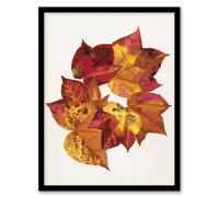 Artery8 Autumn Leaves Leaf Patterns Reijer Stolk Framed Wall Art Print in White | Size: A4 Artery8 White A4