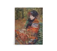 Artery8 Autumn Portrait of Lydia in a Park Cassatt Canvas Wall Art | Size: W18" x H24" Artery8 Multicolor W18" x H24"
