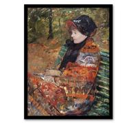 Artery8 Autumn Portrait of Lydia in a Park Cassatt Framed Wall Art Print | Size: A4 Artery8 Multicolor A4
