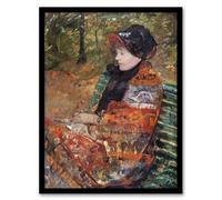 Artery8 Autumn Portrait of Lydia in a Park Framed Wall Art Print A4 Artwork By Cassatt : Vintage Autumn Style Print Creating Warmth Nostalgia And Charm For Bedroom Or Hallway