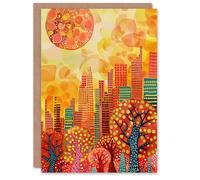 Artery8 Autumn Sunset in Central Park Painting NYC Greeting Birthday Card Him Her All Blank