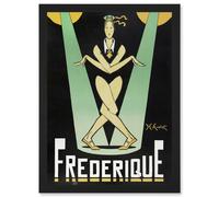 Artery8 Avelot Frederique Music Hall Star Advert Artwork Framed Wall Art Print A4 in Black Artery8 Black