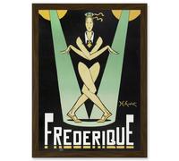 Artery8 Avelot Frederique Music Hall Star Advert Artwork Framed Wall Art Print A4 in Brown Artery8 Brown