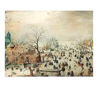 Artery8 Avercamp Winter Landscape Ice Skaters Painting Art Print Canvas Premium Wall Decor Poster Mural