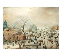 Artery8 Avercamp Winter Landscape Ice Skaters Painting Large Wall Art Poster Print Thick Paper 18X24 Inch