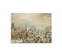 Artery8 Avercamp Winter Landscape With Skaters Canvas Wall Art Print in Beige | Size: W18" x H24" Artery8 Beige W18" x H24"