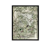 Artery8 Aviary with Fourteen Birds Schouman Framed Canvas Wall Art Print in Green | Size: W18" x H24" Artery8 Green W18" x H24"