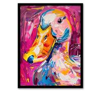 Aylesbury Duck Portrait Hot Pink Acrylic Painting Framed Art Print Artery8 Pink A4