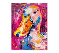 Artery8 Aylesbury Duck Portrait Hot Pink Acrylic Painting Living Room Extra Large XL Wall Art Poster Print