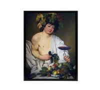 Artery8 Bacchus Roman Mythology God Caravaggio Framed Canvas Wall Art Print | Size: W12" x H16" Artery8 Multicolor W12" x H16"