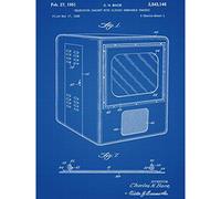 Artery8 Bace Removable Chassis Television Cabinet Classic TV 1951 Patent Plan Large Wall Art Poster Print Thick Paper 18X24 Inch