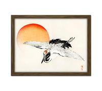 Artery8 Bairei Flying Barn Swallow Bird Japanese Illustration Artwork Framed Wall Art Print 18X24 Inch