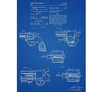 Artery8 Baker Colt Removable Cylinder Revolver Gun Classic 1973 Patent Plan Unframed Wall Art Print Poster Home Decor Premium