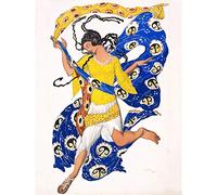 Artery8 Bakst Butterfly Costume Design Pavlova Painting Premium Wall Art Canvas Print 18X24 Inch