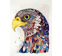 Artery8 Bald Eagle Bird Folk Art Multicoloured Pattern Illustration Large Wall Art Poster Print Thick Paper 18X24 Inch