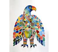 Artery8 Bald Eagle Multicolour Pattern Portrait Folk Art Watercolour Painting Large Wall Art Poster Print Thick Paper 18X24 Inch