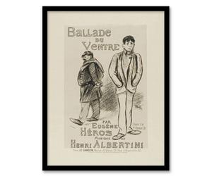 Artery8 Ballade Du Ventre Theatre Poster Steinlen Framed Wall Art Print 12X16"