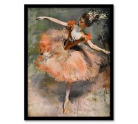 Artery8 Ballerina Arabesque Pose Edgar Degas Inspired Living Room Artwork Framed Wall Art Print A4