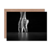 Artery8 Ballerina Ballet Dancer Shoes Black White Photograph Card Artery8 Multicolor
