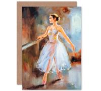 Artery8 Ballet Dancing Barre Painting Greetings Card Artery8 Multicolor