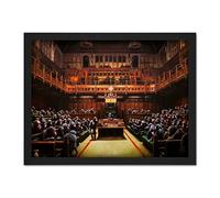 Artery8 Banksy Devolved Parliament Graffiti Brexit Painting Artwork Framed Wall Art Print 18X24 Inch
