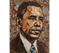 Artery8 Barack Obama Collage Art Portrait Unframed Wall Art Print Poster Home Decor Premium