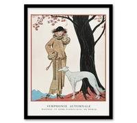 Artery8 Barbier Framed Wall Art Autumn Symphony Vintage Fashion Worth Advert in White | Size: A3 Artery8 White A3