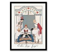 Artery8 Barbier Framed Wall Art Between Two Flames Vintage Czech Fashion in White | Size: A3 Artery8 White A3
