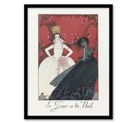 Artery8 Barbier Framed Wall Art Day And Night Vintage Parisian Fashion Advert - A3 Size