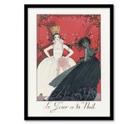 Artery8 Barbier Framed Wall Art Day & Night Vintage Parisian Fashion Advert in White | Size: A3 Artery8 White A3