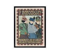 Artery8 Barnasconi Clothes Advert Framed Canvas Wall Art Print Georg van Caspel | Size: W24" x H32" Artery8 Multicolor W24" x H32"