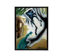 Artery8 Barnyard Fantasy Abstract Landscape Dove Black Framed Canvas Wall Art | Size: W18" x H24" Artery8 Multicolor W18" x H24"