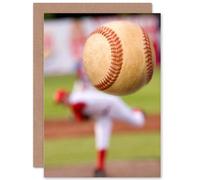 Artery8 Baseball Bowler Sport Ball Birthday Greeting Card Artery8 Multicolor
