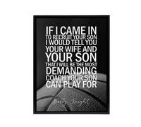 Artery8 Basketball Coach Bobby Knight Sport Quote Framed Canvas Wall Art Print in Grey | Size: W18" x H24" Artery8 Grey W18" x H24"