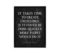 Artery8 Basketball Quote John Wooden Excellence Framed Canvas Wall Art Print in Grey | Size: W18" x H24" Artery8 Grey W18" x H24"