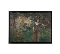 Artery8 Bastien Lepage Joan Of Arc Painting Framed Canvas Wall Art Print in Green | Size: W18" x H24" Artery8 Green W18" x H24"