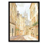 Artery8 Bath England Sunny Day Street View Cityscape Living Room Artwork Framed Wall Art Print A4
