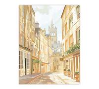 Artery8 Bath England Sunny Day Street View Cityscape Wall Art Print in Beige | Size: W12" x H16" Artery8 Beige W12" x H16"