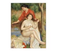 Artery8 Bather and Maid Combing Hair XL Extra Large Wall Art Poster Print 24X32 Artwork By Renoir : Classic Nude Artwork Ideal For Bedroom Or Lounge Capturing Tenderness And Vintage Intimacy