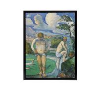 Artery8 Bathers at Rest Oil Painting Paul Cezanne Framed Canvas Wall Art Print | Size: W18" x H24" Artery8 Multicolor W18" x H24"