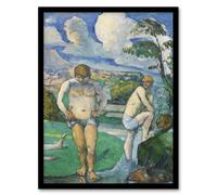 Artery8 Bathers at Rest Oil Painting Paul Cezanne Framed Wall Art Print | Size: A4 Artery8 Multicolor A4