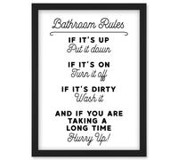 Bathroom Decor Wall Art Funny Toilet Humour Sign Artwork Framed Wall Art Print A4
